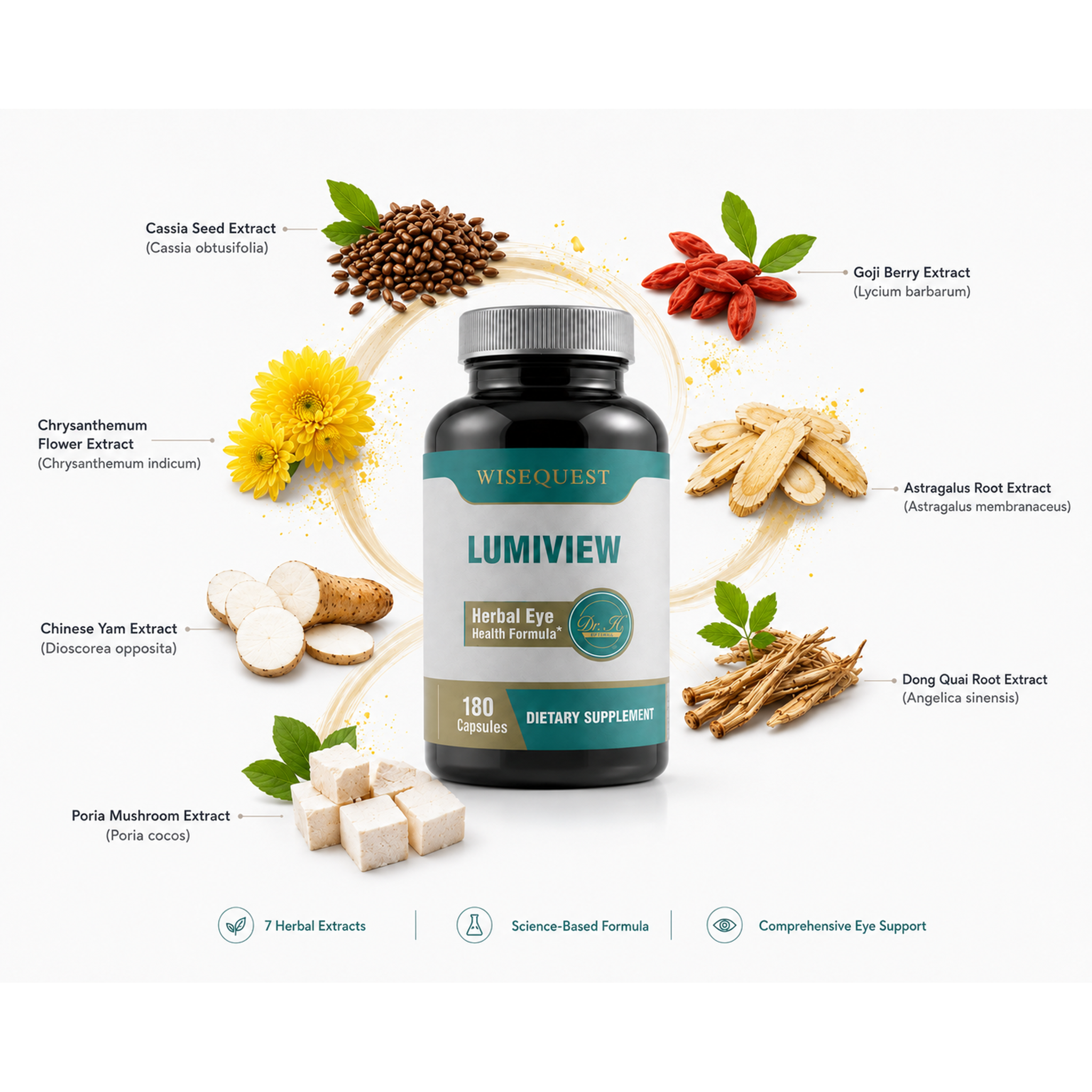 WiseQuest LUMIVIEW ingredients — 7 botanical extracts